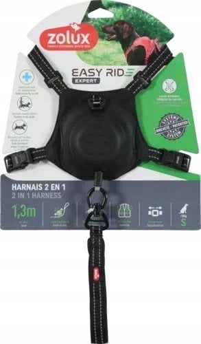 Zolux Szelki ze smyczą automatyczną Easyride S czarne
