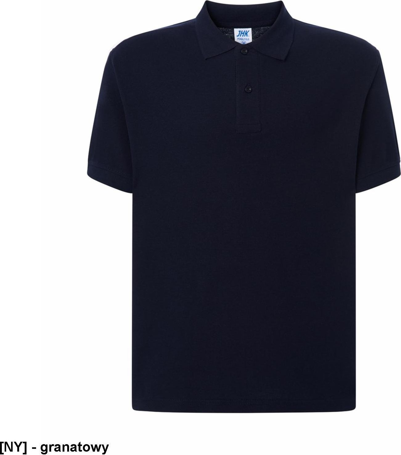 JHK PORA 210 - męskie polo z krótkim rękawem 100% stabilizowana bawełna, 200- 210g - granatowy L