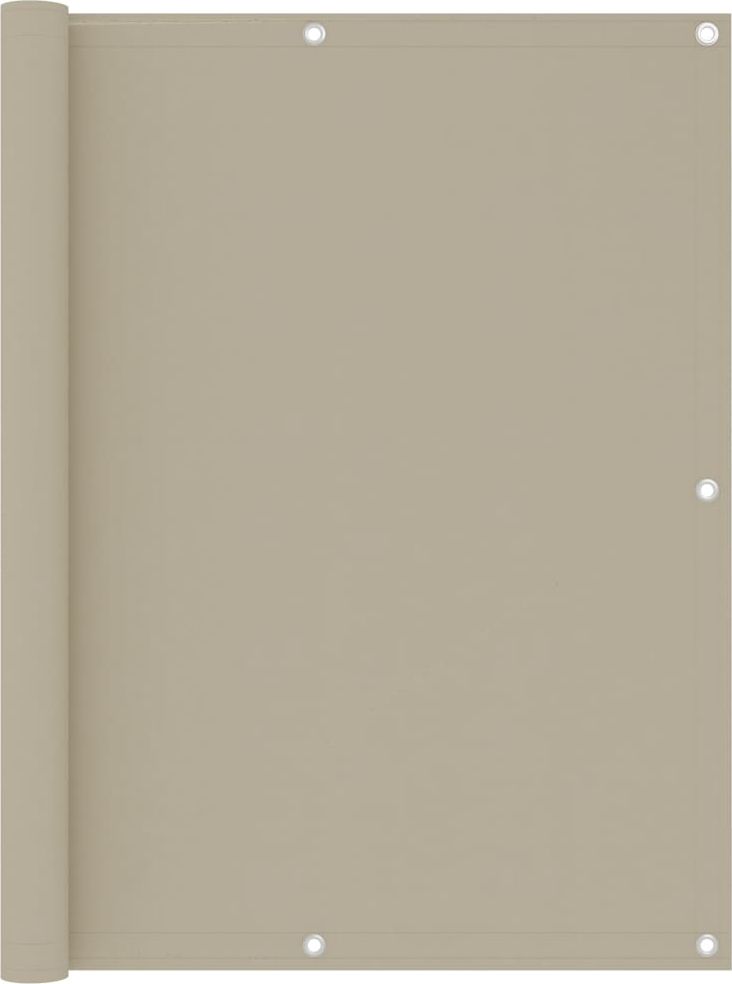 vidaXL Parawan balkonowy, beżowy, 120x600 cm, tkanina Oxford