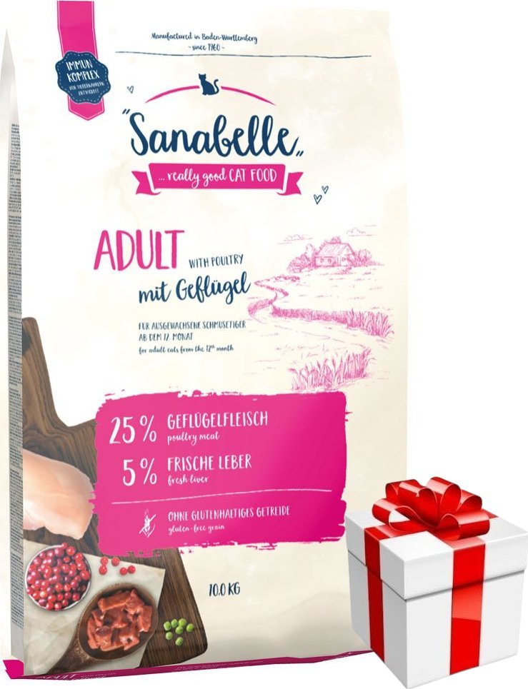 Bosch BOSCH Sanabelle Adult Drób 10kg + Niespodzianka dla kota GRATIS