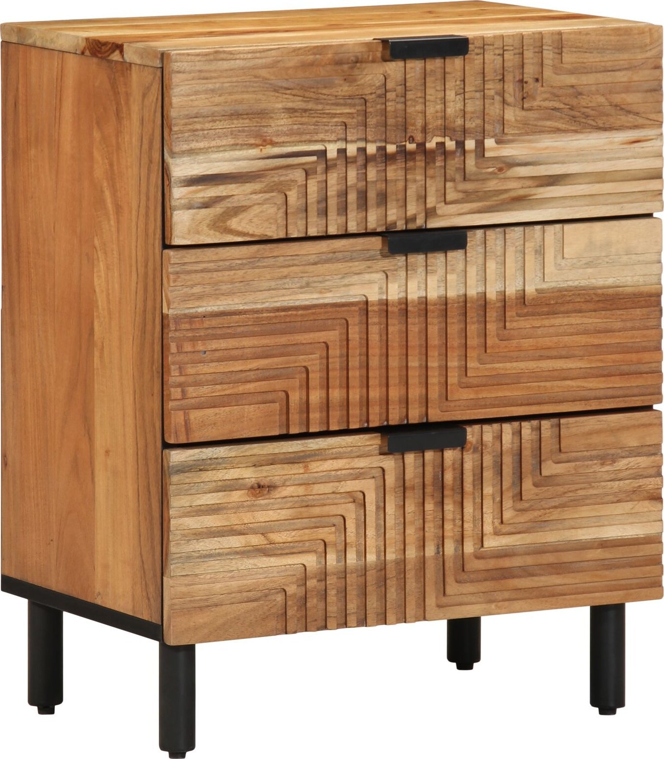 vidaXL Szafka Nocna Brązowy, czarny