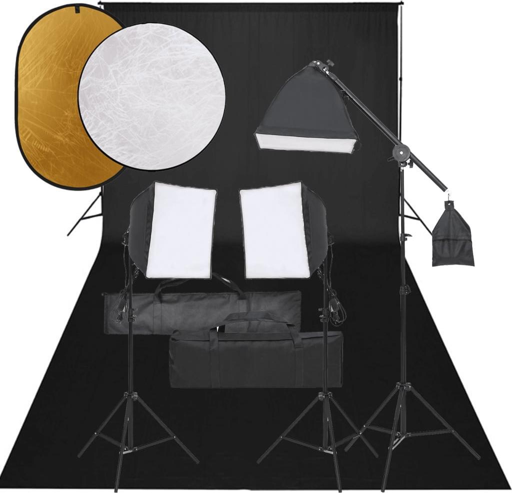 Zestaw studyjny vidaXL vidaXL Zestaw studyjny z lampami, tłem i blendami