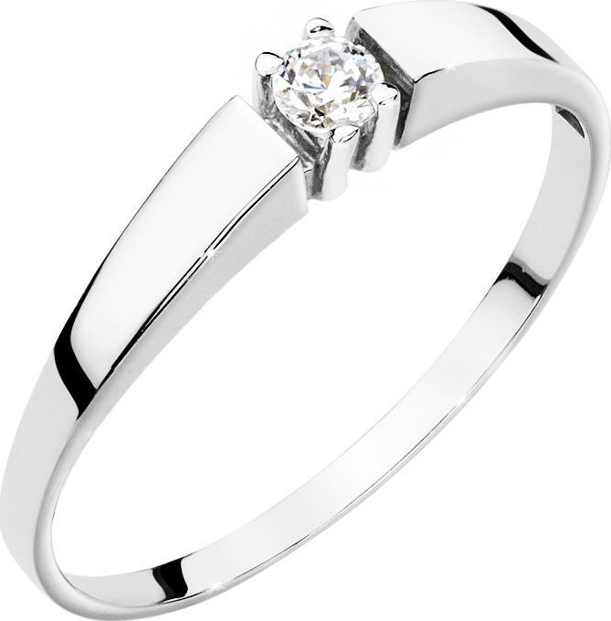 Best Diamonds złoty pierścionek z brylantem 0.10ct 16