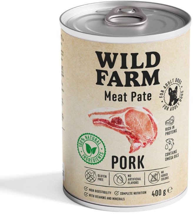 WILD FARM Pate Pork 400g bezglutenowa karma dla psa