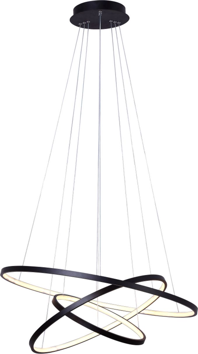 Lampa wisząca KAJA OŚWIETLENIE Lampa wisząca nowoczesna pierścienie GALASSIA-800 Black LED 90W Vitalux