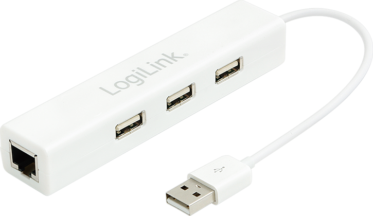 HUB USB LogiLink 1x RJ-45 + 3x USB-A 2.0 (UA0174A)