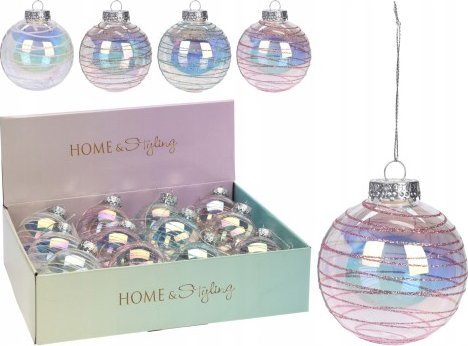 Koopman Bombka na choinkę zdobiona błyszcząca nietłukąca 9,5x8 cm 1szt