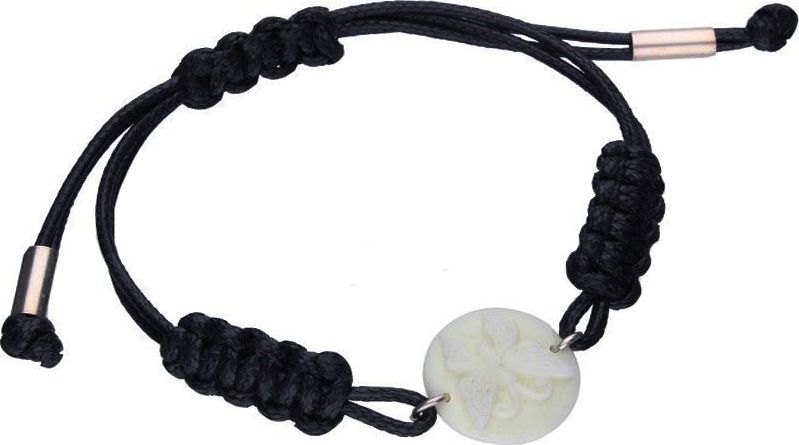 Lovrin Srebrna bransoletka 925 sznurek kamea motyl 5,00g