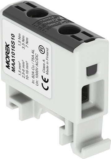 Złączka szynowa czarna 1,5-16mm Morek MAA1016S10 MOREK