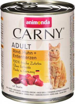 Animonda Karma Carny Adult smak: wołowina, kurczak i kacze serca - mokra karma dla kota - 800g