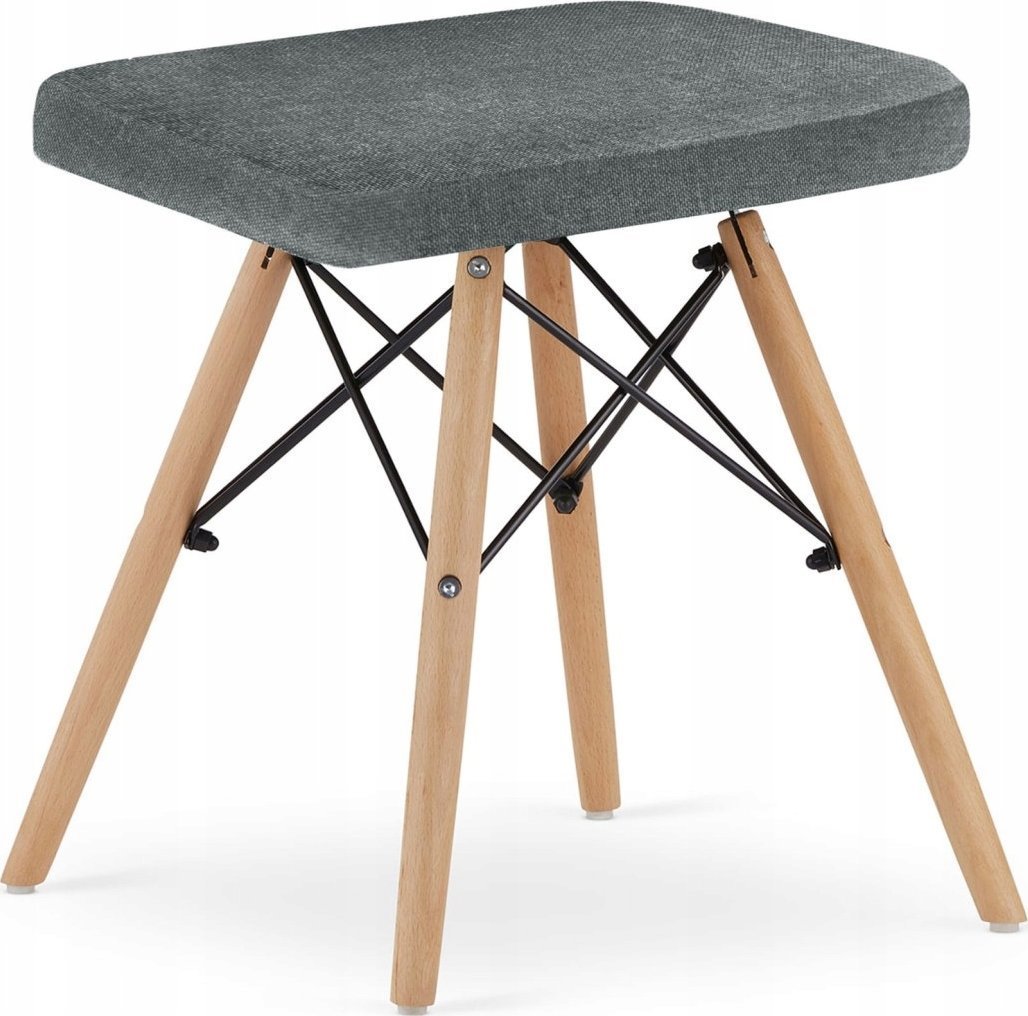 Leobert Taboret WERK - szary materiał / nogi naturalne x 1