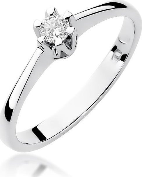 Best Diamonds złoty pierścionek z brylantem 0.10ct 8