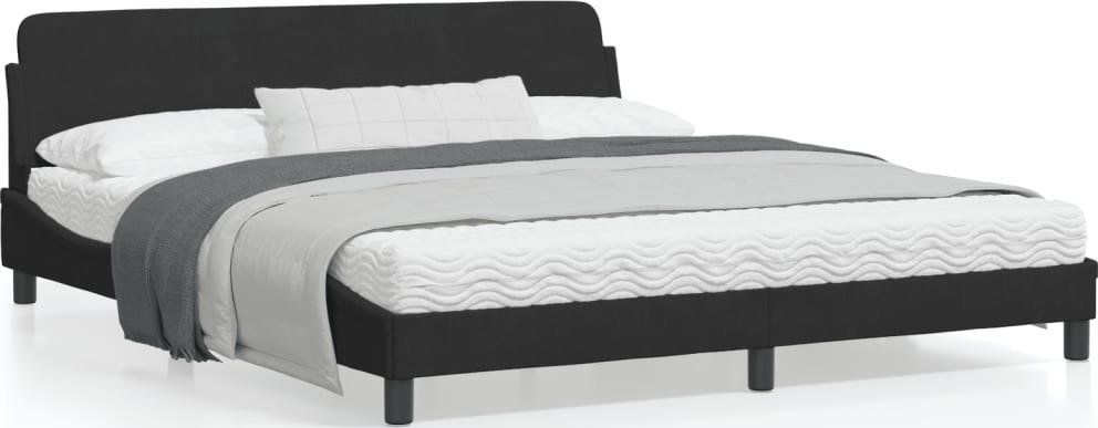 vidaXL Rama łóżka z zagłówkiem, czarna, 180x200 cm, aksamitna