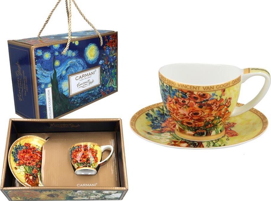 Carmani Filiżanka espresso Vanessa - V. van Gogh, Czerwone maki i stokrotki (CARMANI)
