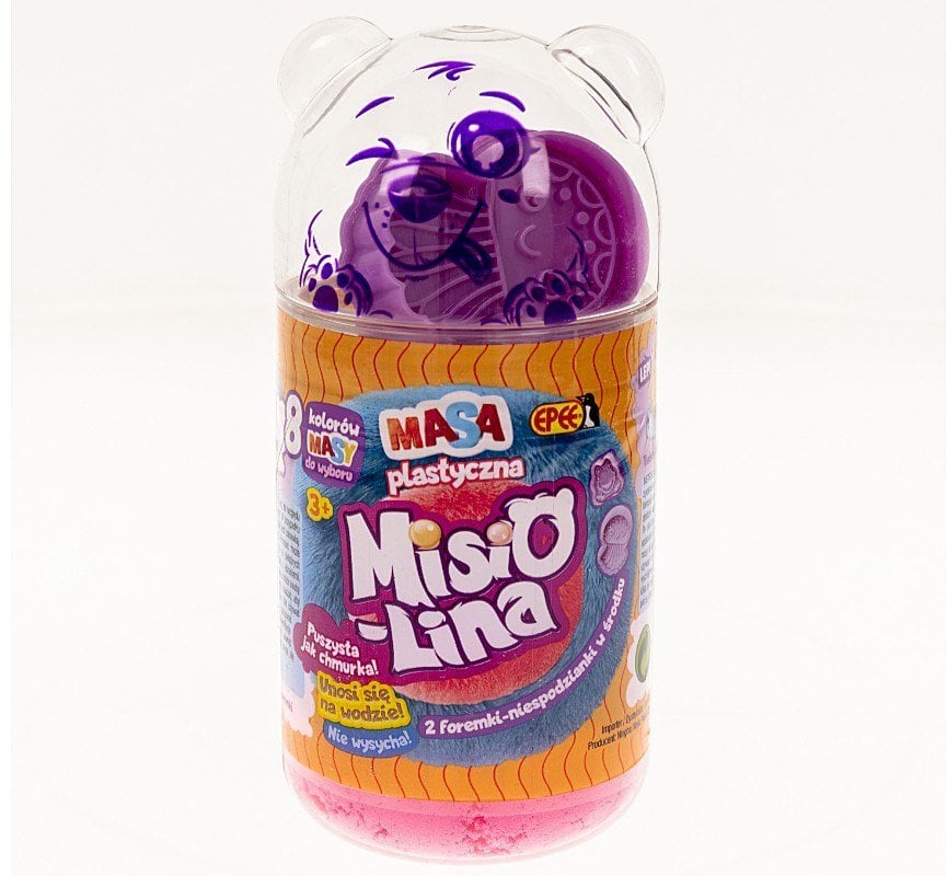 Masa plastyczna Misiolina 2x50g 2 foremki różowy fioletowy