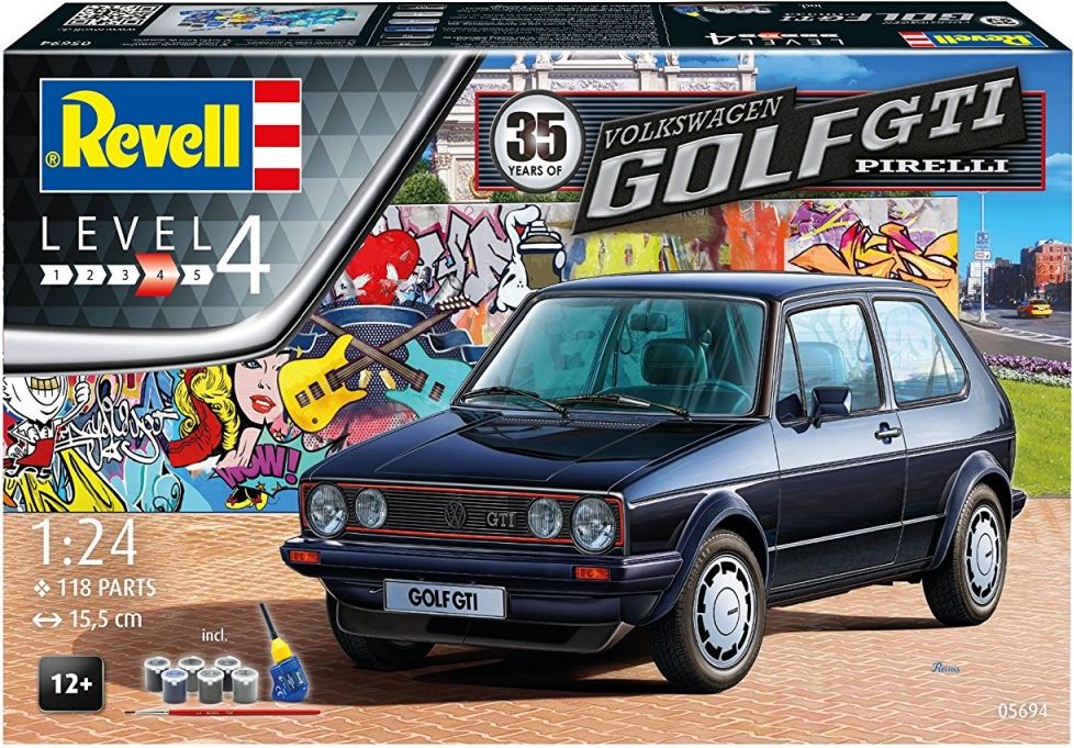 Revell Zestaw upominkowy z akcesoriami modelarskimi - Model VW Golf GTI Pirelli (GXP-644200)