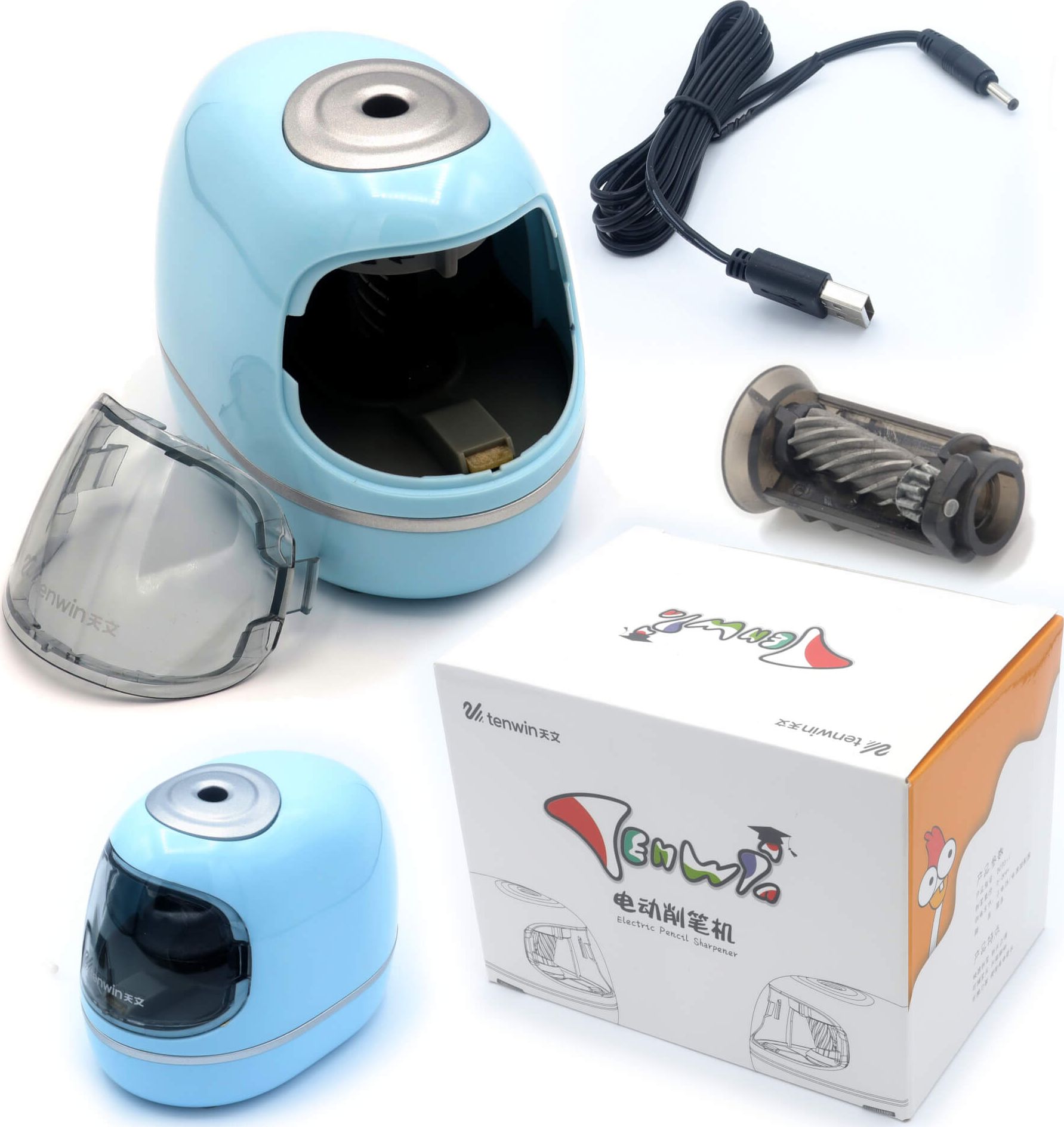 Tenwin Temperówka elektryczna baterie USB z frezem TENWIN