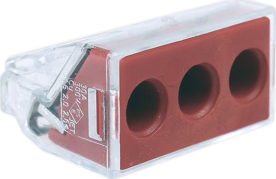 Wago WAGO Szybkozłączka uniwersalna 3x2,5-6mm czerwona/transparentna 773-173 1szt.