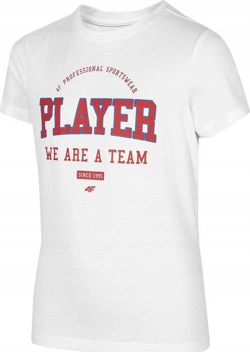 4f Koszulka dla chłopca 4F biała HJZ22 JTSM007 10S 146cm
