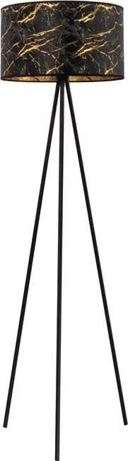 Lampa podłogowa Lumes Czarno-złota lampa podłogowa trójnóg - S700-Porsa