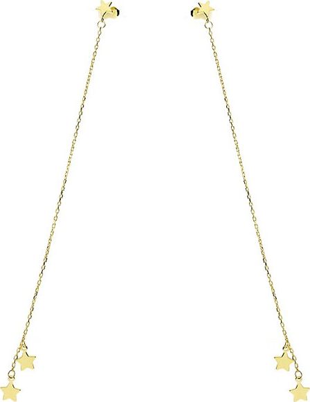 Lovrin ZŁOTE KOLCZYKI 333 WISZĄCE GWIAZDKI NA SZTYFT