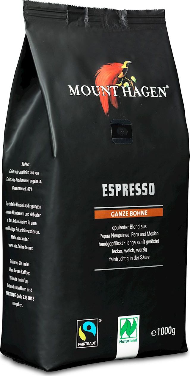 Kawa ziarnista Mount Hagen KAWA ZIARNISTA ESPRESSO FAIR TRADE BIO 1 kg - MOUNT HAGEN (4000799109348 [7607658]) - 27674