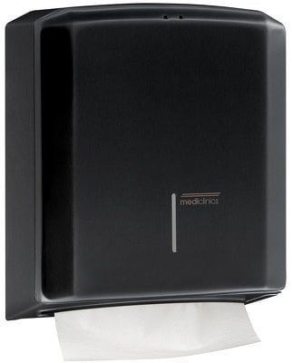 MEDICLINICS DT2106B Popierinių Rankšluosčių Dozatorius, Juodas Epoksidas