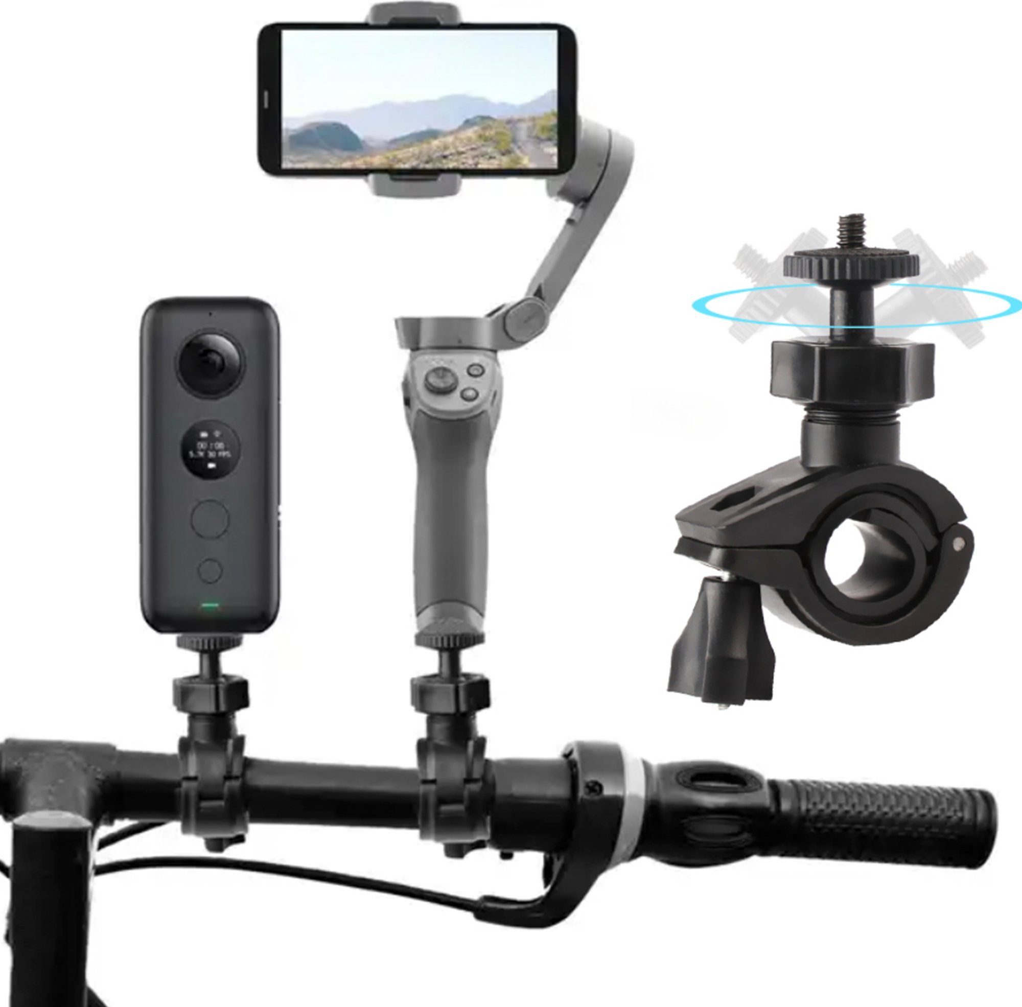 SunnyLife UCHWYT ROWEROWY 1/4 CALA DO DJI INSTA360 ONE X SPORTS CAMERA OSMO MOBILE 2 3