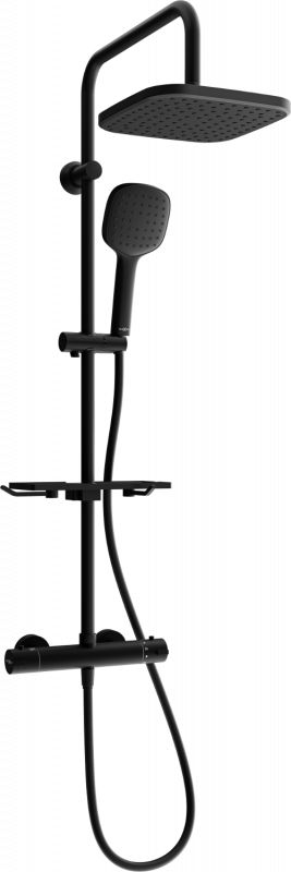 Zestaw prysznicowy Mexen Mexen KT33 zestaw prysznicowy natynkowy z deszczownicą i baterią termostatyczną, czarny - 771503393-70