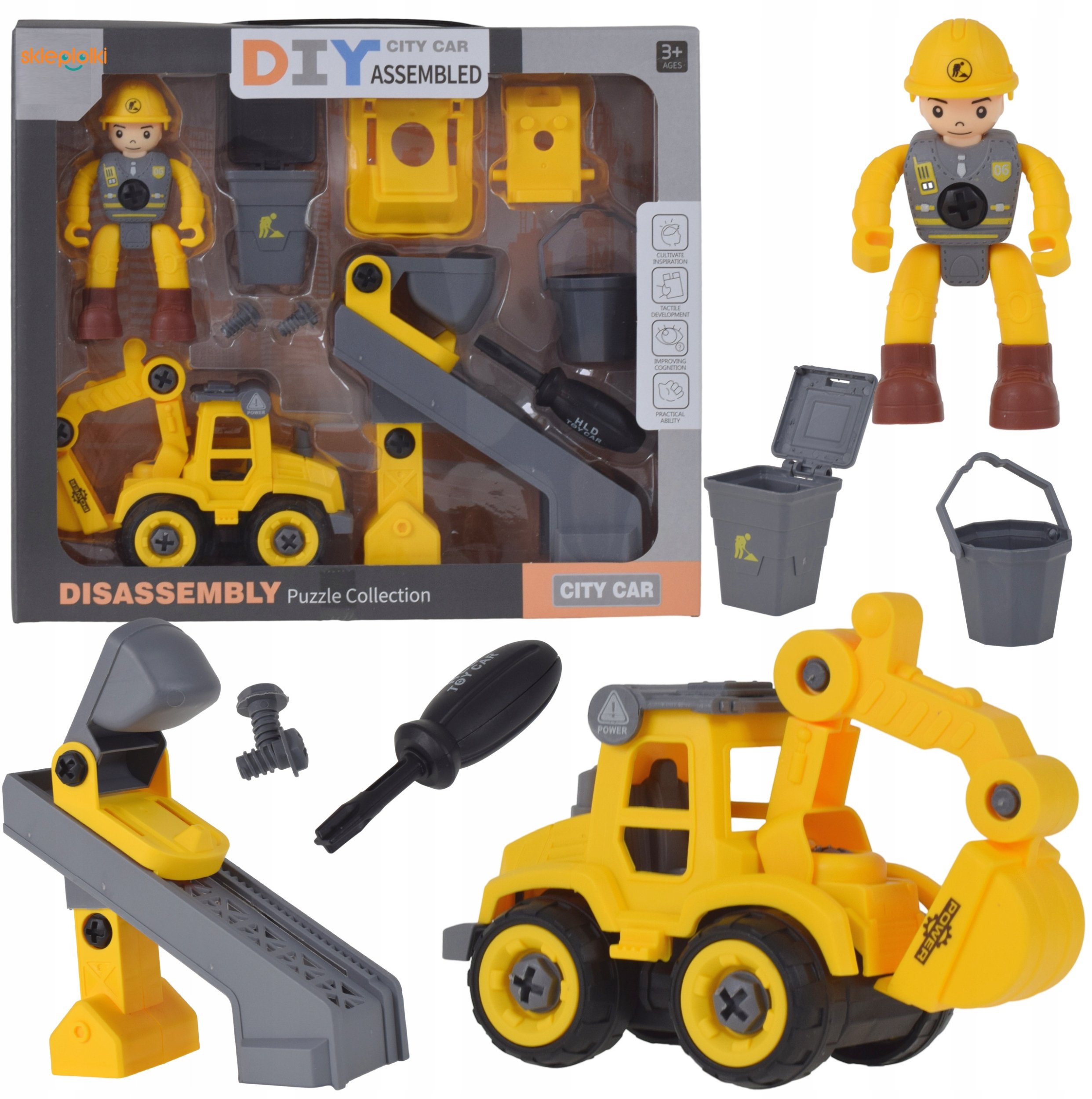 KLOCKI KONSTRUKCYJNE DO SKRĘCANIA ŚRUBOKRĘT ZABAWKA EDUKACYJNA DLA DZIECI