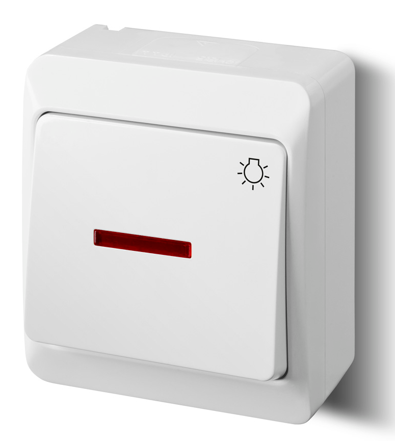 Elektro-Plast Łącznik natynkowy ŁNT Hermes światło podświetlany biały (0346-02)