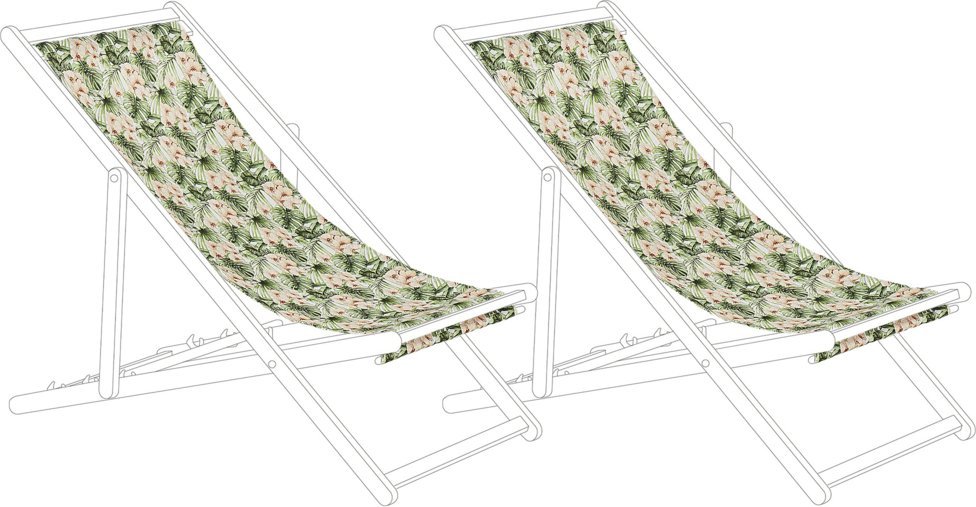 Beliani Zestaw 2 tkanin leżakowych wzór w kwiaty ANZIO / AVELLINO