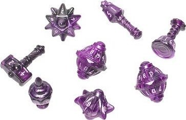 PolyHero Komplet kości PolyHero RPG: Kleryk - Haniebny czyn (purpurowe)