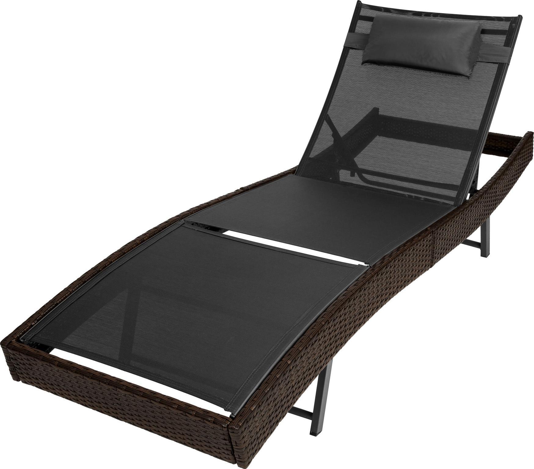 Tectake Leżak z polirattanu Delphine - brązowy