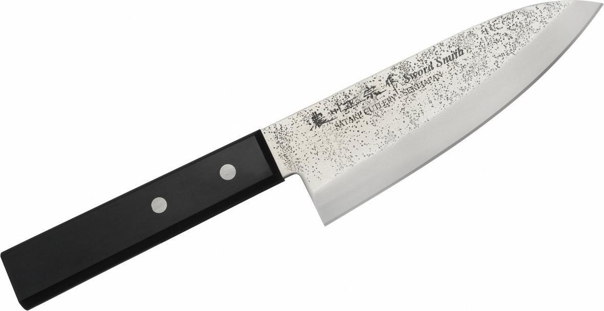 Satake Nóż Deba 15,5 cm Satake Nashiji Black Pakka