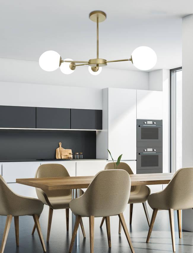 Lampa wisząca Candellux Lampa sufitowa mosiądz/biała 4xG9 MATI 34-01566