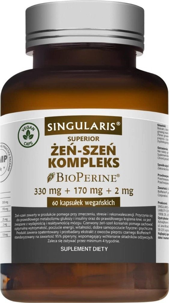 Singularis-Herbs Singularis Żeń-szeń Bioperine Complex 60 kapsułek - WYSYŁAMY W 24H!