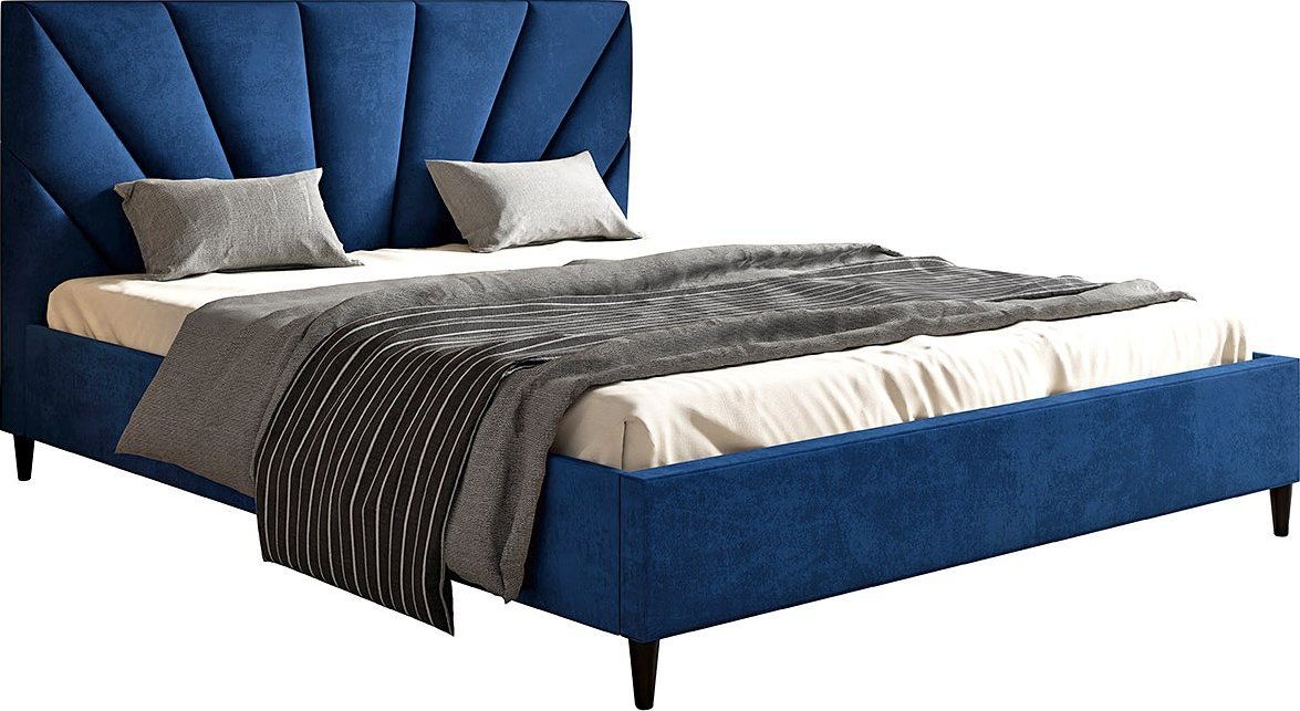 Elior Tapicerowane łóżko małżeńskie 160x200 Marina - 48 kolorów + materac piankowy Contrix Superb