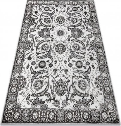 Dywany Łuszczów Dywan MATEO 8037/644 Nowoczesny ramka, kwiaty - strukturalny szary, 240x330 cm