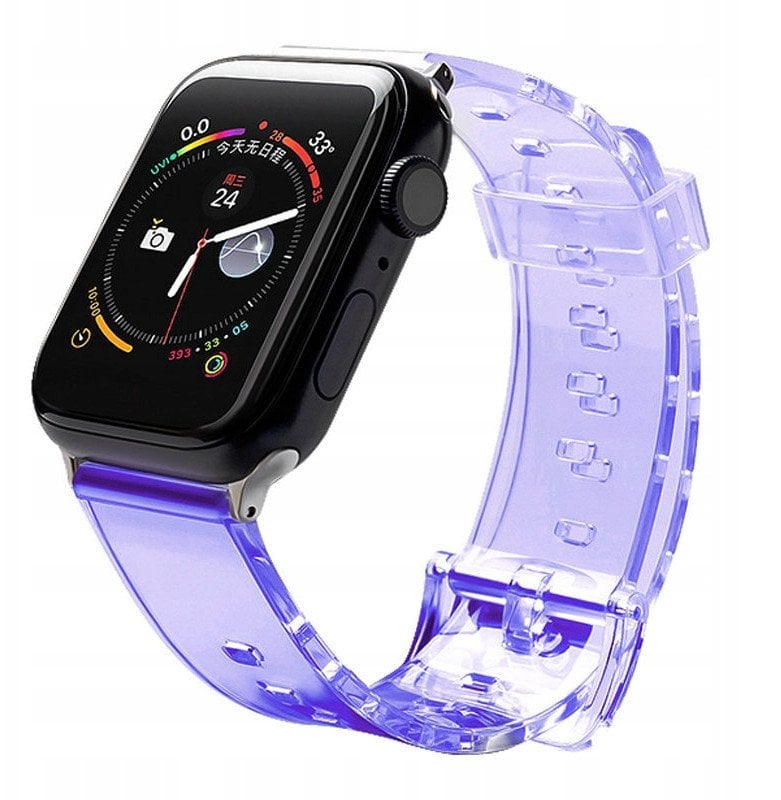 Pasek silikonowy bransoleta bransoletka Strap Light do zegarka Apple Watch 42 / 44 mm - fioletowy
