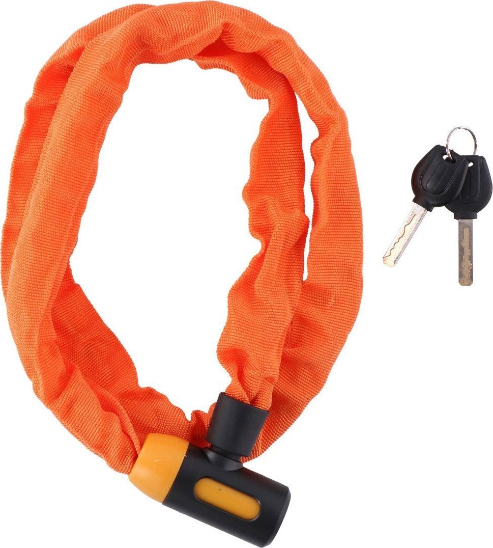 Dunlop Zapięcie łańcuch na rower z kluczykiem 120 cm pomarańczowe