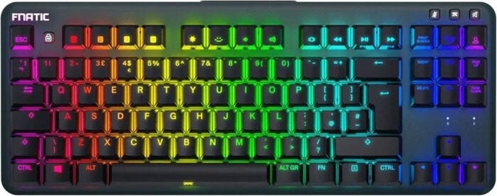 Klawiatura Triton Fnatic miniSTREAK TKL Gaming Tastatur, Kailh Speed Silver, RGB, schwarz - Nordic Layout