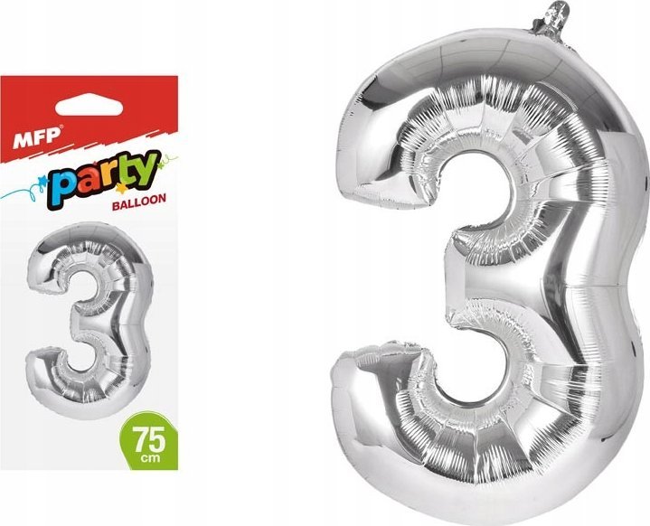 MFP paper balon foliowy cyfra "3" 75cm 8000164