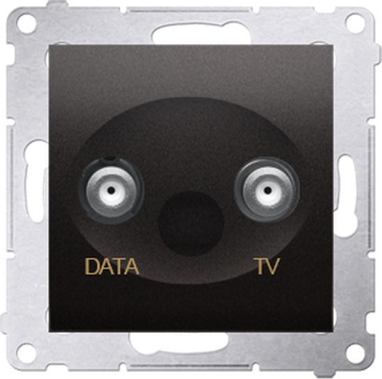 Kontakt-Simon Simon 54 Gniazdo antenowe podwójne TV/DATA typu F antracyt metalizowany DAD1.01/48