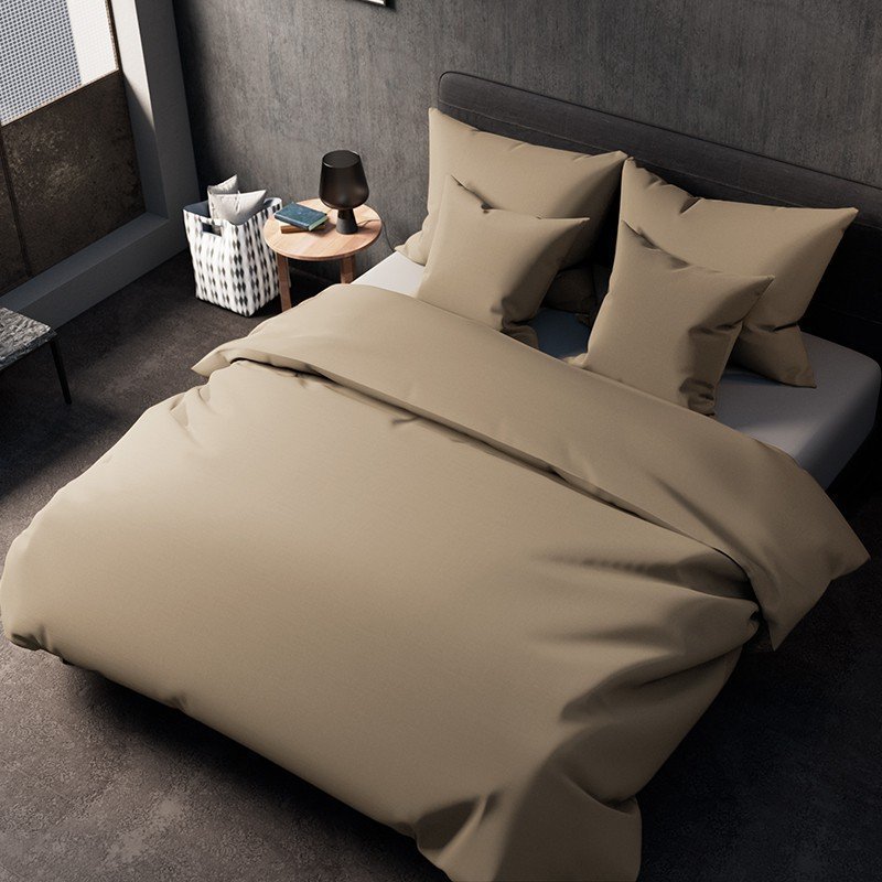 Pan Materac Pościel PAN MATERAC satyna bawełniana beżowa 160x200