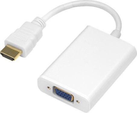 Adapter USB Deltaco HDMI - VGA adapteris DELTACO 1920x1080 60Hz, 0.2m, baltas / HDMI-VGA8-K / R00140002