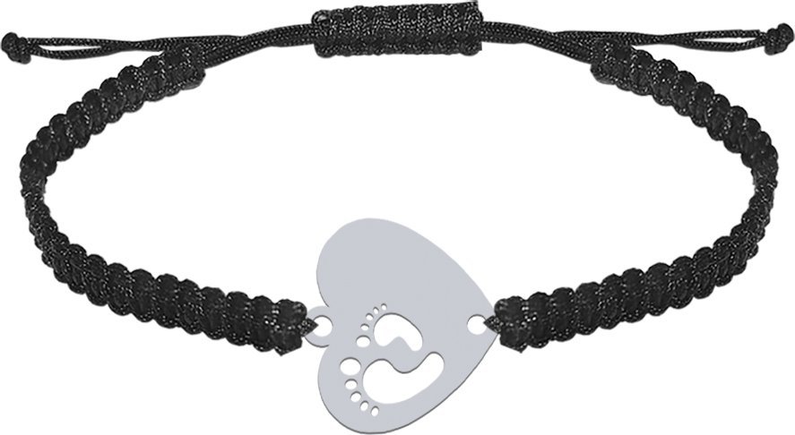 Radziszewska Jewellery Imię Dziecka Bransoletka Serce Stópki dla Mamy srebro GRAWER GRATIS