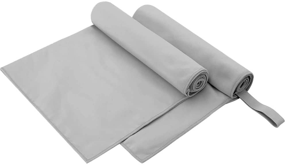 vidaXL Ręczniki Sportowe 2 pcs Szary 100 x 50 cm Poliester i poliamid