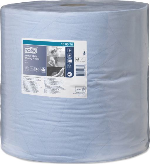 Tork Tork - Czyściwo papierowe w roli do trudnych zabrudzeń, 2-warstwowe, ekstra chłonne, szerokie, premium - Niebieskie