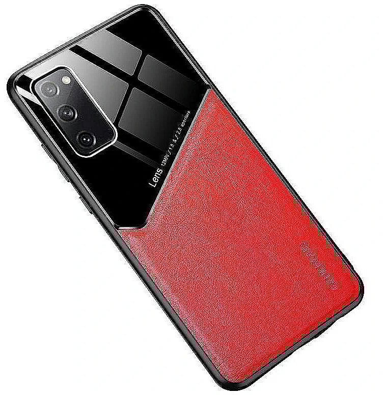 Mocco Lens Leather Back Case for Samsung Galaxy A42 5G Red